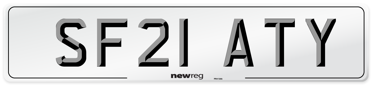 SF21 ATY Number Plate from New Reg